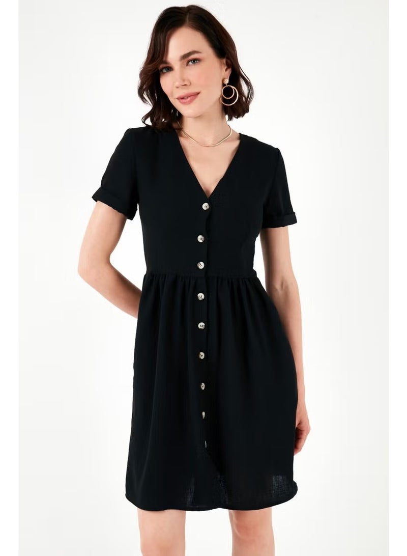 Lela Button-Front Linen Dress - Image 2